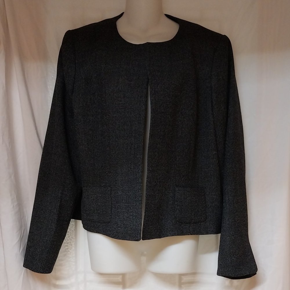 Pendleton Virgin Wool Gray Open Front Blazer Jack… - image 1